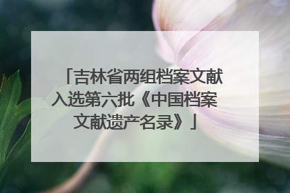 吉林省两组档案文献入选第六批《中国档案文献遗产名录》