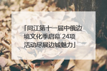 同江第十一届中俄边境文化季启幕 24项活动尽展边城魅力