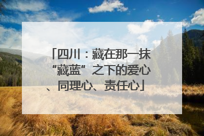 四川：藏在那一抹“藏蓝”之下的爱心、同理心、责任心