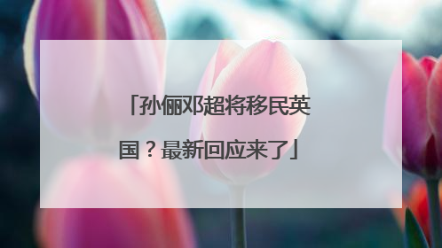 孙俪邓超将移民英国？最新回应来了