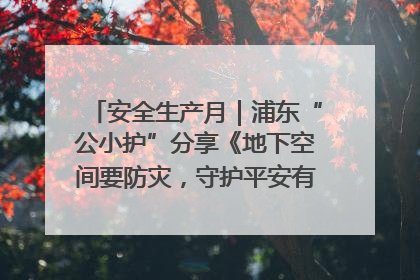 安全生产月｜浦东“公小护”分享《地下空间要防灾，守护平安有我在》安全谣