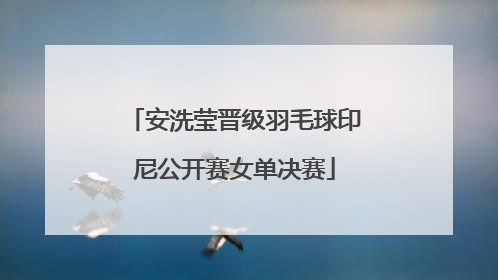 安洗莹晋级羽毛球印尼公开赛女单决赛