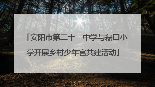 安阳市第二十一中学与磊口小学开展乡村少年宫共建活动