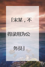 宋某，不得录用为公务员