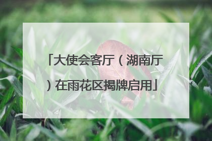 大使会客厅（湖南厅）在雨花区揭牌启用