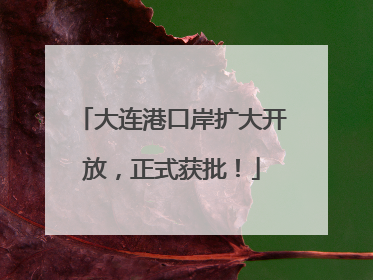 大连港口岸扩大开放，正式获批！
