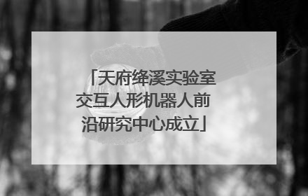 天府绛溪实验室交互人形机器人前沿研究中心成立