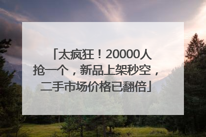 太疯狂！20000人抢一个，新品上架秒空，二手市场价格已翻倍