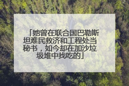 她曾在联合国巴勒斯坦难民救济和工程处当秘书，如今却在加沙垃圾堆中找吃的