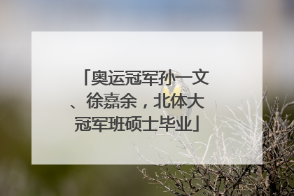 奥运冠军孙一文、徐嘉余，北体大冠军班硕士毕业