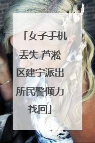女子手机丢失 芦淞区建宁派出所民警倾力找回