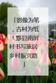 影像为笔，古村为纸！黟县南屏村书写旅居乡村振兴路