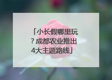 小长假哪里玩？成都农业推出4大主题路线