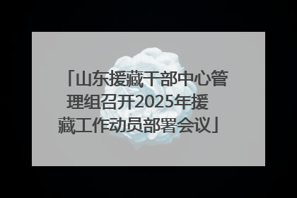 山东援藏干部中心管理组召开2025年援藏工作动员部署会议