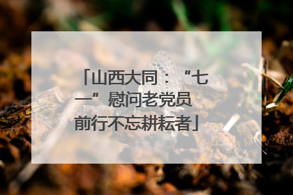 山西大同：“七一”慰问老党员 前行不忘耕耘者