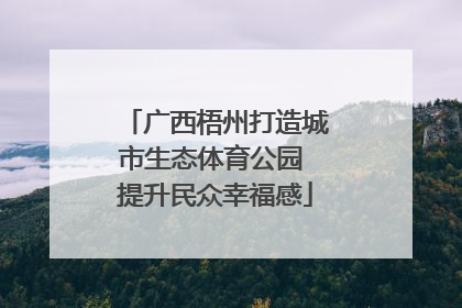 广西梧州打造城市生态体育公园 提升民众幸福感