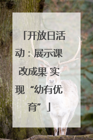 开放日活动：展示课改成果 实现“幼有优育”