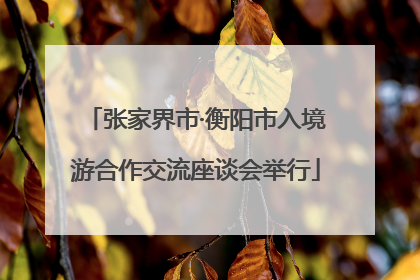 张家界市·衡阳市入境游合作交流座谈会举行