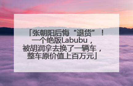 张朝阳后悔“退货”！一个绝版Labubu，被胡润拿去换了一辆车，整车原价值上百万元
