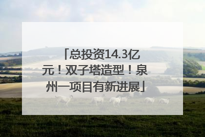 总投资14.3亿元！双子塔造型！泉州一项目有新进展