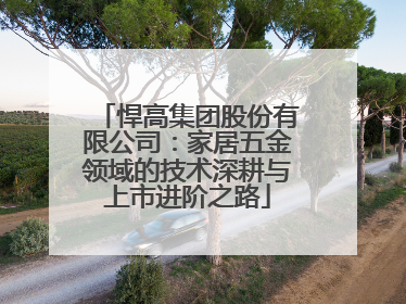 悍高集团股份有限公司：家居五金领域的技术深耕与上市进阶之路