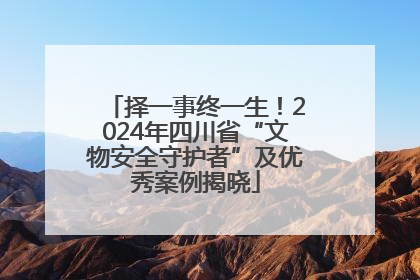 择一事终一生！2024年四川省“文物安全守护者”及优秀案例揭晓