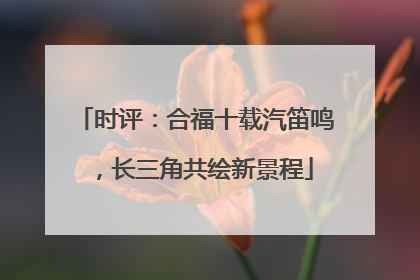 时评：合福十载汽笛鸣，长三角共绘新景程
