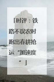 时评：铁路不误农时跑出春耕抢运“加速度”