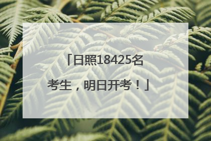 日照18425名考生，明日开考！
