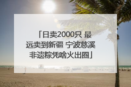 日卖2000只 最远卖到新疆 宁波慈溪非遗粽凭啥火出圈