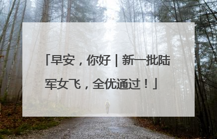 早安，你好｜新一批陆军女飞，全优通过！
