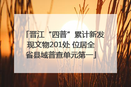 晋江“四普”累计新发现文物201处 位居全省县域普查单元第一