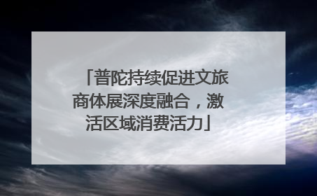 普陀持续促进文旅商体展深度融合，激活区域消费活力