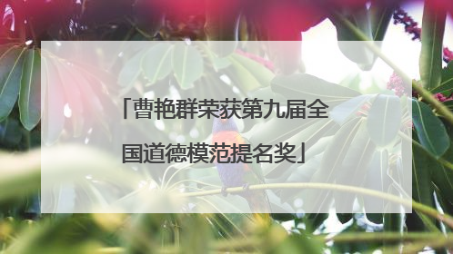 曹艳群荣获第九届全国道德模范提名奖