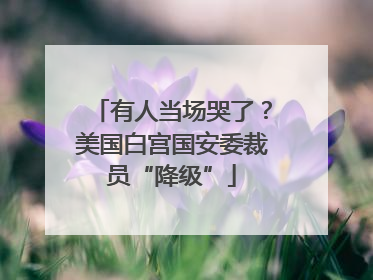 有人当场哭了？美国白宫国安委裁员“降级”