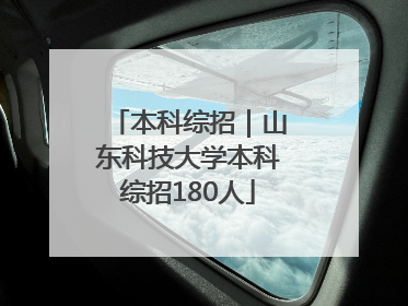 本科综招｜山东科技大学本科综招180人