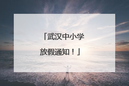 武汉中小学放假通知！