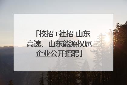 校招+社招 山东高速、山东能源权属企业公开招聘