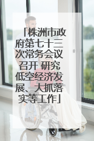 株洲市政府第七十三次常务会议召开 研究低空经济发展、大抓落实等工作