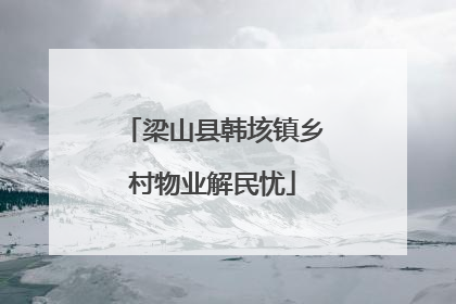 梁山县韩垓镇乡村物业解民忧