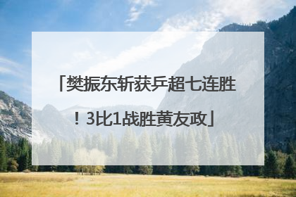 樊振东斩获乒超七连胜！3比1战胜黄友政