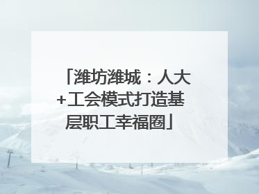 潍坊潍城：人大+工会模式打造基层职工幸福圈