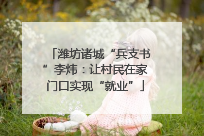 潍坊诸城“兵支书”李炜：让村民在家门口实现“就业”