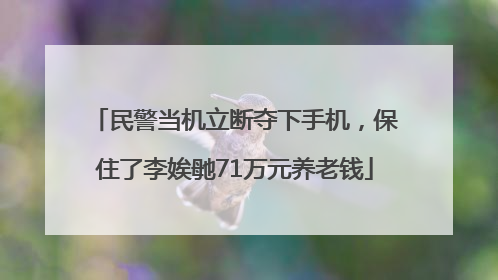 民警当机立断夺下手机，保住了李娭毑71万元养老钱