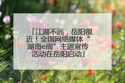 江湖不远，岳阳很近！全国网络媒体“湖南e周”主题宣传活动在岳阳启动