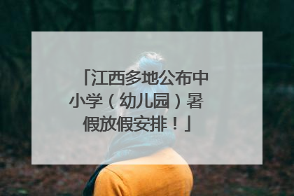 江西多地公布中小学（幼儿园）暑假放假安排！