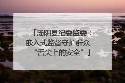 汤阴县纪委监委：嵌入式监督守护群众“舌尖上的安全”