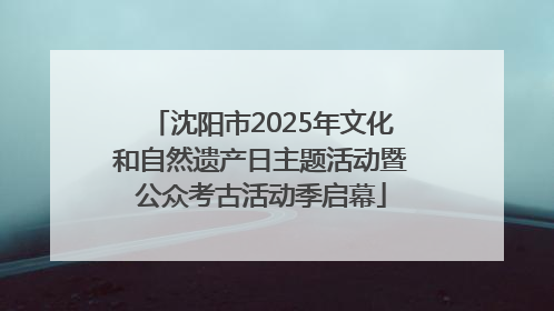沈阳市2025年文化和自然遗产日主题活动暨公众考古活动季启幕