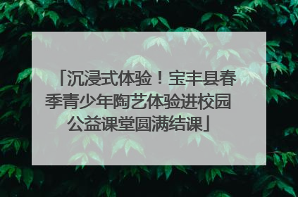 沉浸式体验！宝丰县春季青少年陶艺体验进校园公益课堂圆满结课