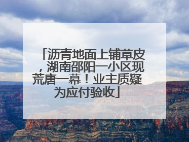沥青地面上铺草皮，湖南邵阳一小区现荒唐一幕！业主质疑为应付验收